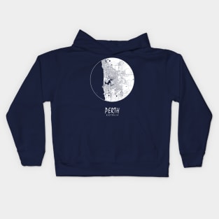 Perth, Australia City Map - Full Moon Kids Hoodie